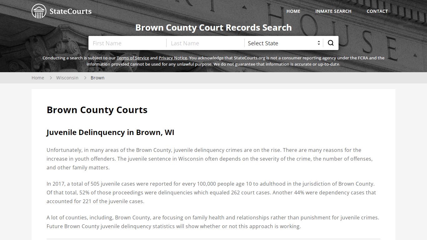 Brown County, WI Courts - Records & Cases - StateCourts